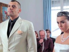 KiloMatures presents: Sexy bride licks his shoes and sucks his cock