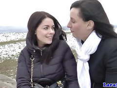 KiloMatures presents: Mature brit picks up young hot babe to bring back to house