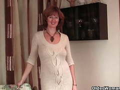 KiloMatures presents: Redheaded mom plays with her nipples and pussy (compilation)