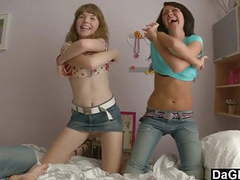 KiloMatures presents: Lesbian teen couple seduce a guy