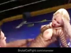 KiloMatures presents: Two cleaning ladies fight in the boxing ring and gets fucked