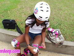 KiloMatures presents: Asian girl first time roller staking and sucking big dick
