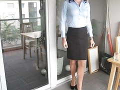 KiloMatures presents: Slinky crossdresser simone ready for the office