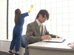 KiloMatures presents: Amateur dude gets his dick pleasured by a kinky japanese cleaner