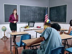 KiloMatures presents: Stunning teacher wearing stockings gets fucked in the class room - sarah lace, Couple, Hardcore, Pornstars, MILF, Long Hair, Pussy Licking, Lingerie, Stockings, Nylon, Blowjob, Anal, Pussy, Shaved Pussy, Cowgirl, Big Tits, Fake Tits, Teachers