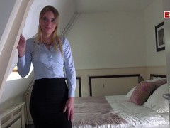 KiloMatures presents: German female real estate agent secretary in pantyhose fuck