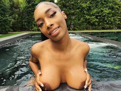 KiloMatures presents: Aamazing outdoors interracial sex in the pool with hot jaymee green