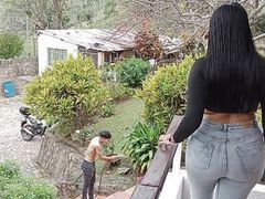 KiloMatures presents: Horny gardener fucks the latina samantha's pussy - porn in spanish