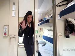 KiloMatures presents: Seduced the conductor on the train and fucked while she had a break