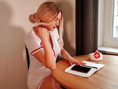 KiloMatures presents: German nurse lauren help guy with sex to get a sperm sample