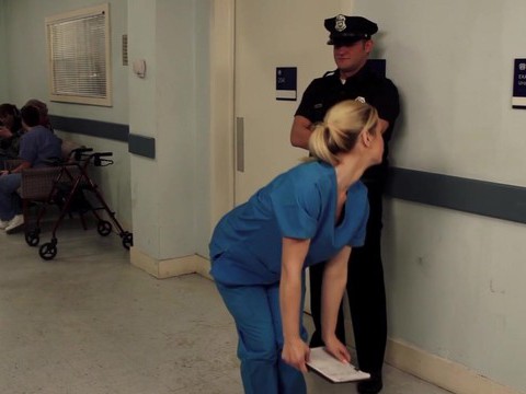 KiloMatures presents: Nurse tara lynn fox drops on her knees to give a sloppy blowjob