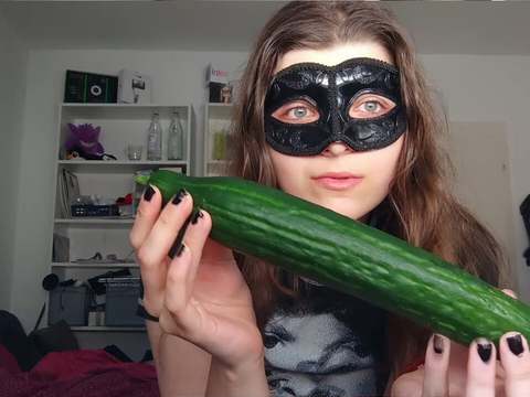 KiloMatures presents: 18yo teen fucks huge cucumber!!!  small tits, shy teeny, perfect body  amateur teen