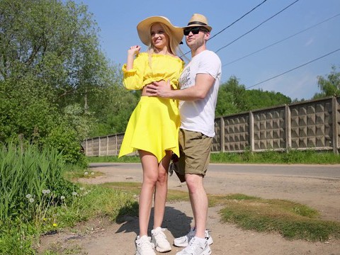 KiloMatures presents: Blonde novella night gets fucked from behind in public - hd
