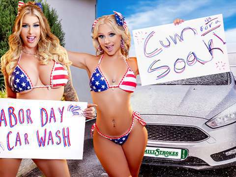 KiloMatures presents: Car wash duo shake tits and score big