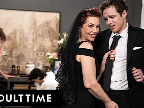 KiloMatures presents: Adult time - horny tattooed gilf ruby lynne caught fucking big dick stud during her hubby's funeral!