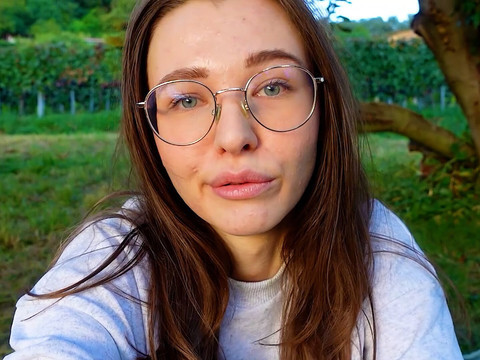 KiloMatures presents: Alone? outside on the fields i presnet my huge labia teen pussy and clit