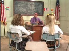 KiloMatures presents: Two cute schoolgirls taken by his meat