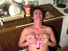 KiloMatures presents: Pink toy fucks both holes before mature is done