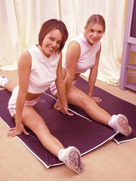 KiloMatures presents: Two lesbian fitnessing horny hotties end up fucking hard