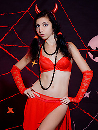KiloMatures presents: Only one look in the eyes of this fantastic slim teen will tell that she is a little devil inside. No further costume is needed.