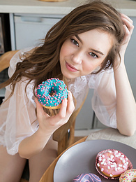 KiloMatures presents: If you are a fan of skinny girls, check out how this cute little doll poses and teases totally naked in the kitchen.