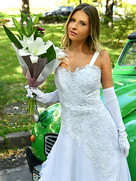 KiloMatures presents: Naughty bride Rebecca Volpetti takes a photographer assistant's stiff dick