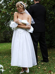 KiloMatures presents: Blonde bride Hayley Marie Coppin gets naked on a lawn while taking her vows