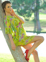 KiloMatures presents: Beautiful american cutie Malena Morgan flaunts her sexy butt and plays with a vibrator outdoors